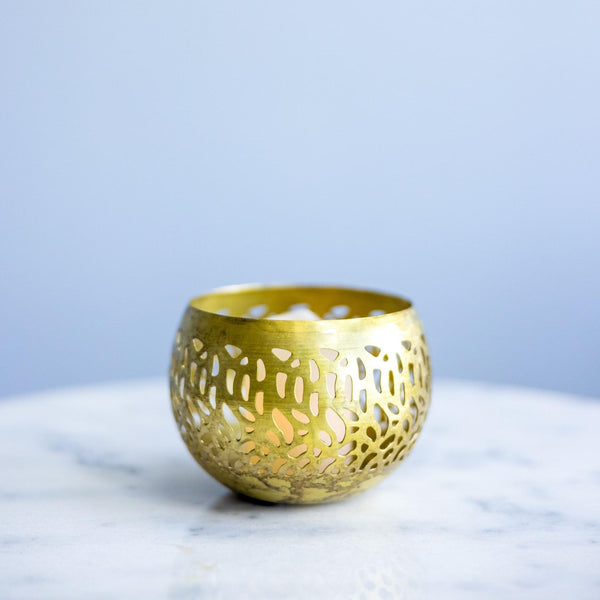 Gold Tea Light Candle Holder