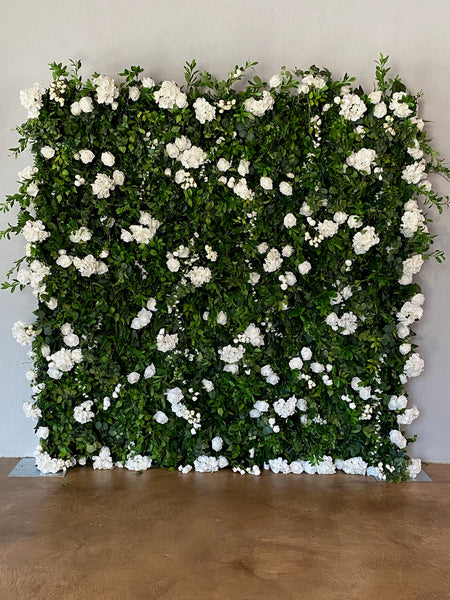 Green and White Floral Wall